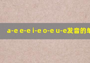 a-e e-e i-e o-e u-e发音的单词